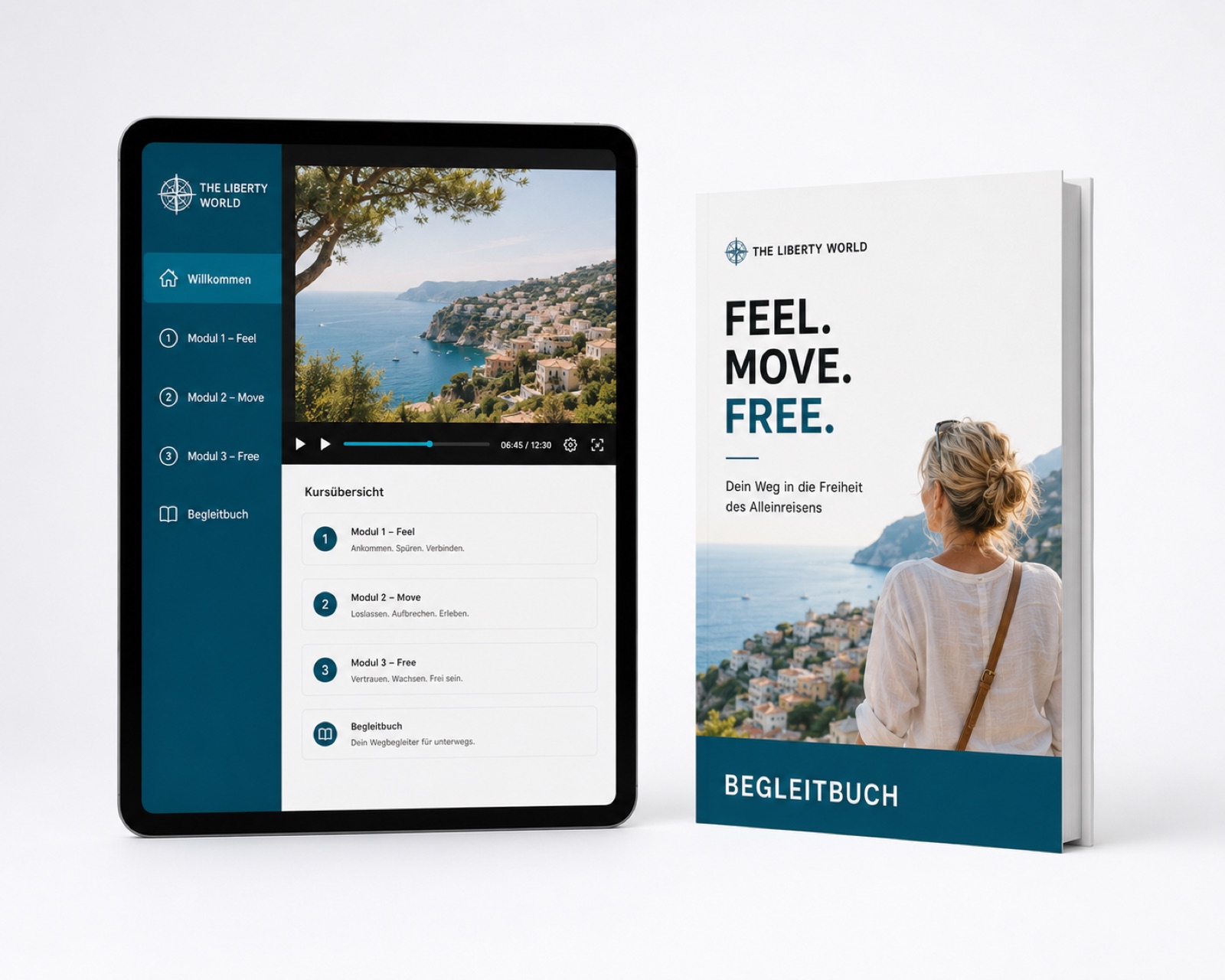FEEL. MOVE. FREE. — die Videomodule auf dem Tablet und das gedruckte Begleitbuch